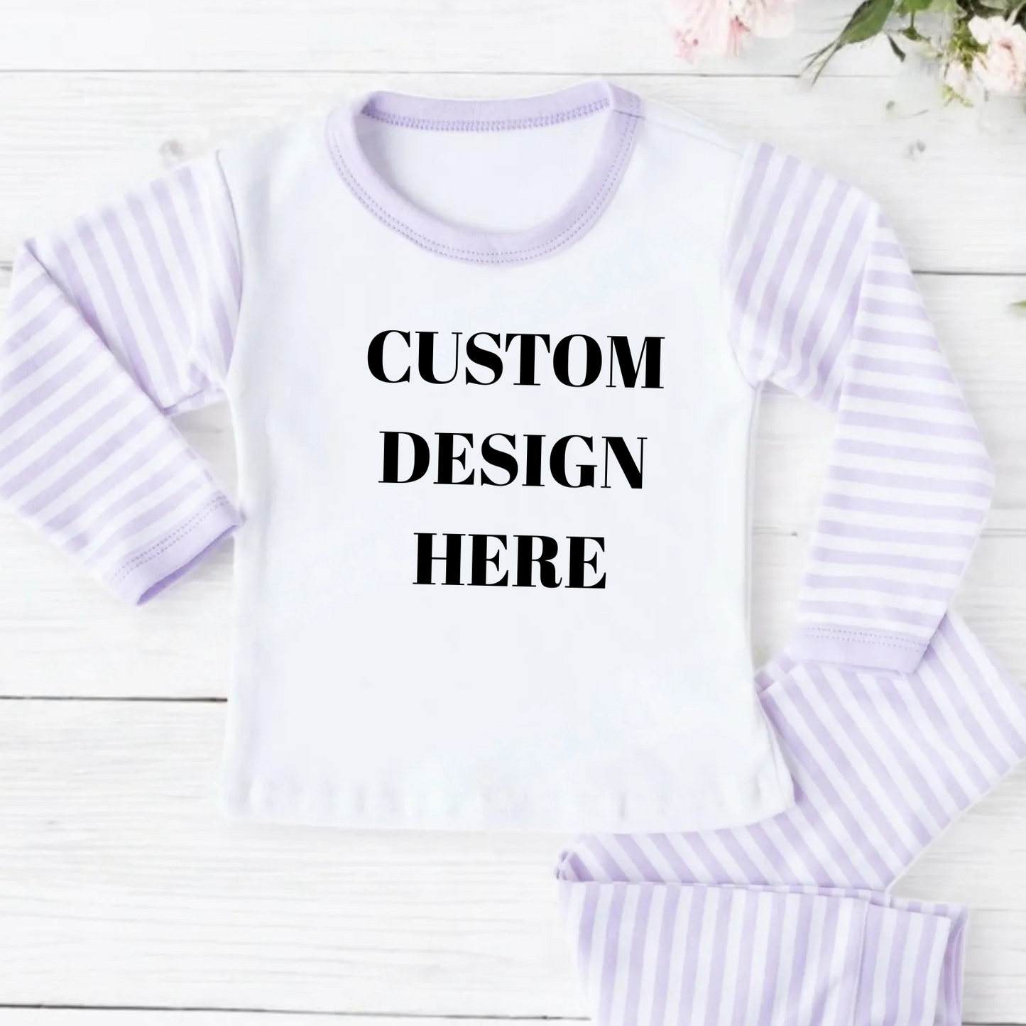 Custom Design Personalised Lilac Stripe Pyjamas