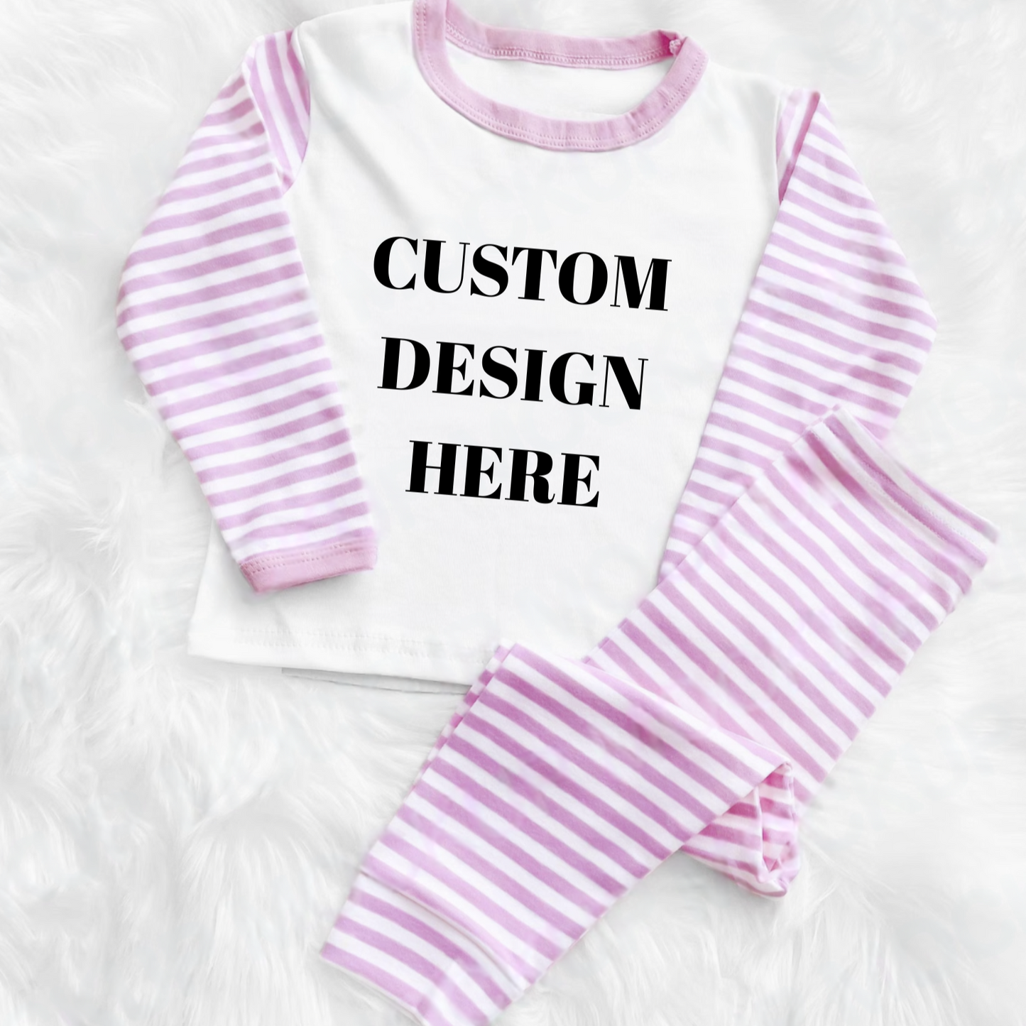 Custom Design Personalised Pink Stripe Pyjamas