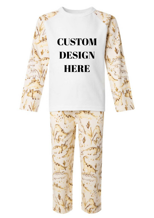 Custom Design Personalised Neutral Dinosaurs Pyjamas