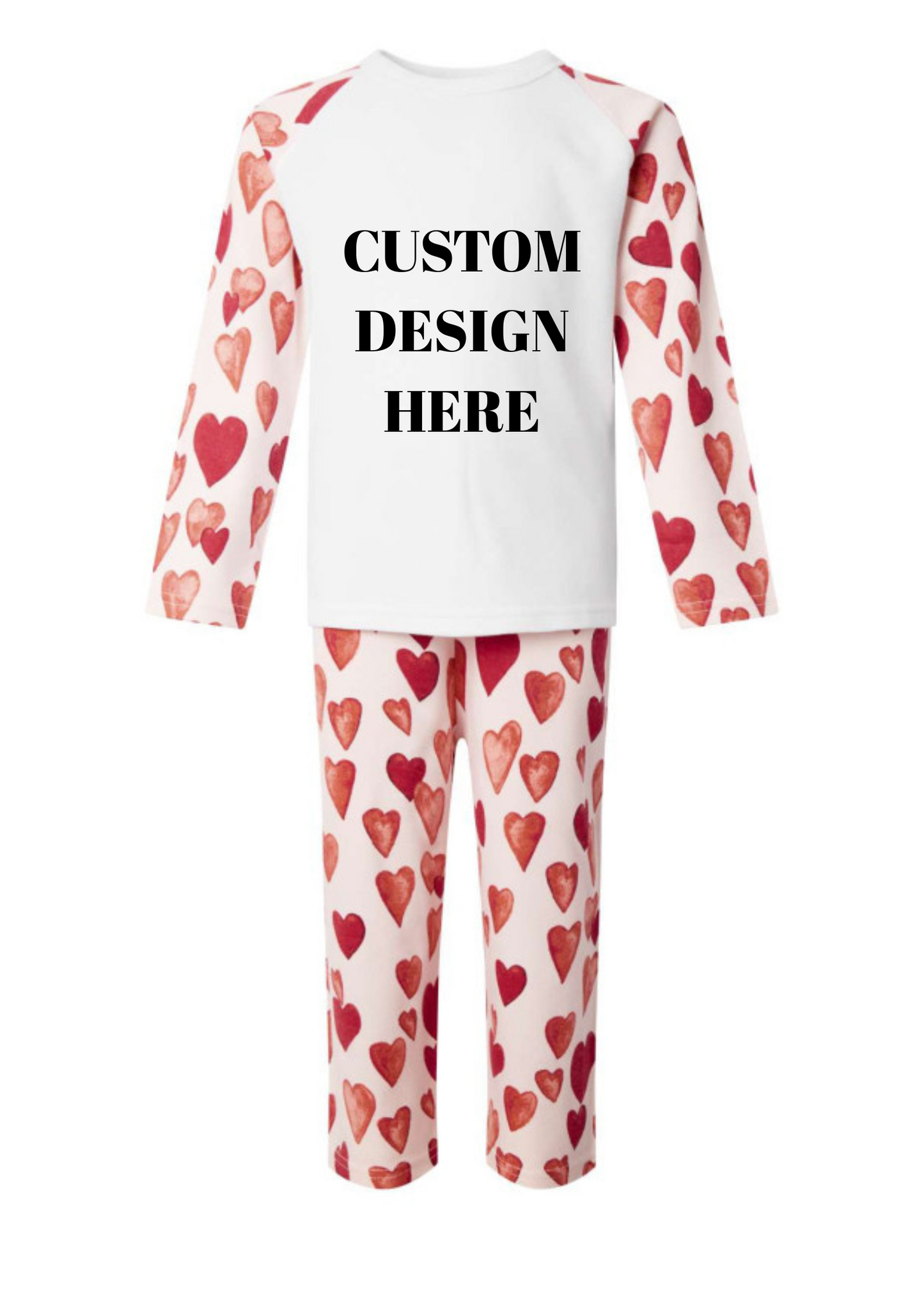 Custom Design Personalised Hearts Pyjamas