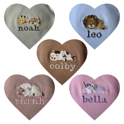 Personalised Animal Embroidered Ribbed Sleepsuit