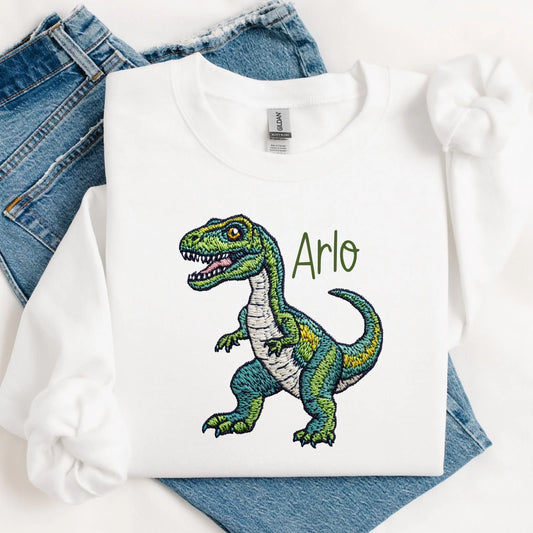 Personalised Dinosaur Embroidery Style Vest/T-shirt