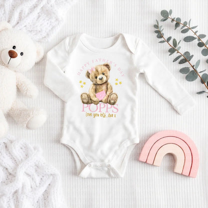 Personalised Fathers Day Popps Bear Vest/T-shirt