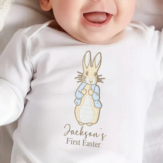 Personalised Flopsy Bunny First Easter Baby Vest