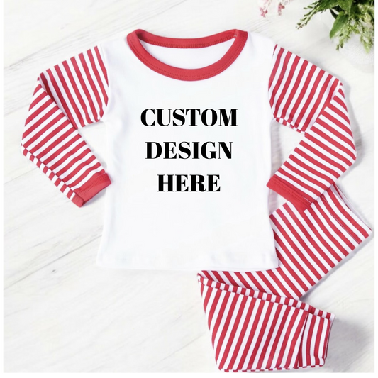 Custom Design Personalised Red Stripe Pyjamas
