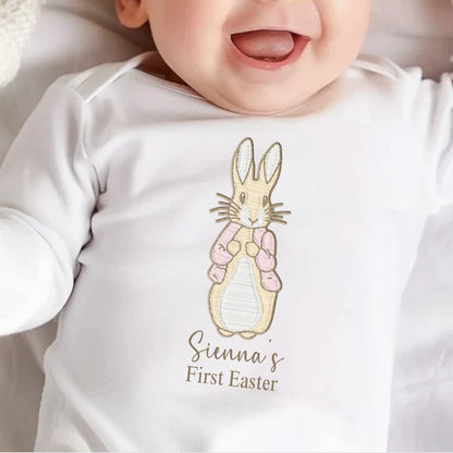 Personalised Flopsy Bunny First Easter Baby Vest