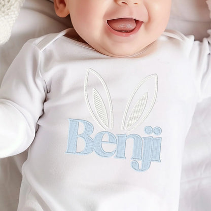 Personalised Bunny Ears Embroidery Style Vest/T-shirt