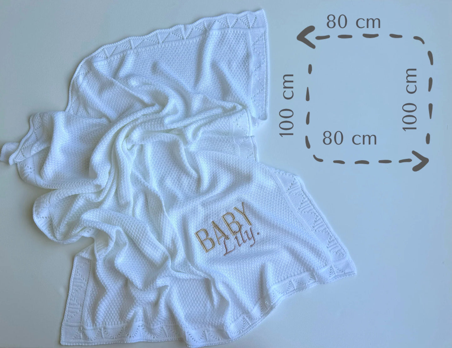 Personalised Embroidered Knitted Baby Blanket